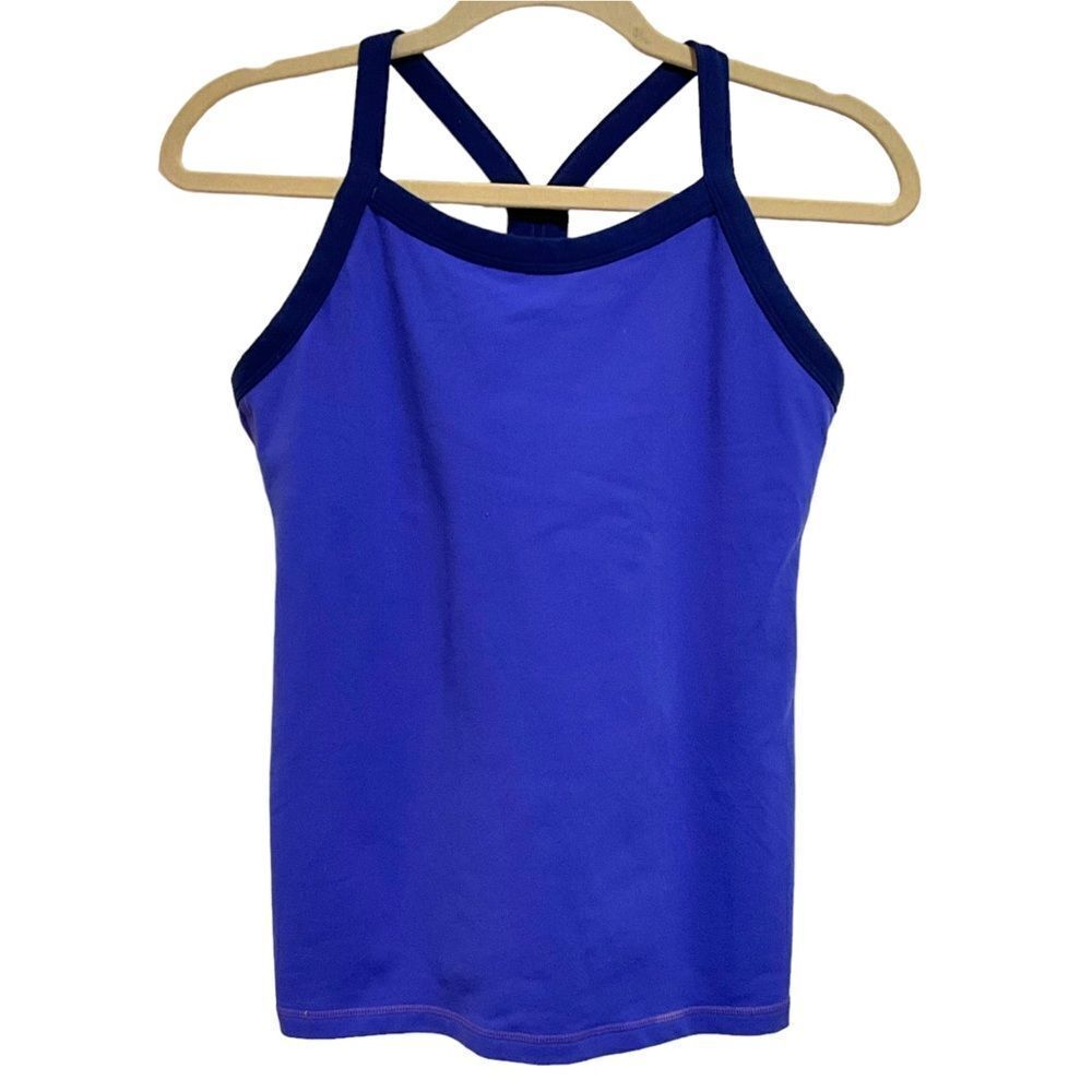 LULULEMON Tank Mesh Stripe Down Back Shelf Bra Size 8